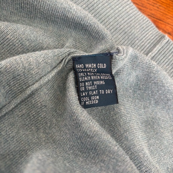 Polo Ralph Lauren Men's XL Gray/Bluish VNeck Sweater 100% Pima Cotton Brown Logo - Picture 7 of 7